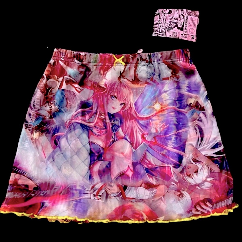 New NWT Sold Out Dolls Kill NGOrder collab anime manga mesh mini skirt S